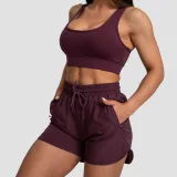 GymBeam Women‘s TRN Shorts Eggplant - Rozmiar: XS | Kolor: Fioletowy | Waga: 0,16 g | Opakowanie: 105 · záber 3