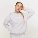 GymBeam Women‘s Varsity Hoodie Grey - Rozmiar: XXL | Kolor: Szary | Waga: 1,0402 g | Opakowanie: 10 · záber 1