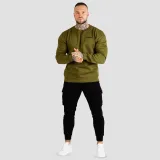 GymBeam Męska bluza Basic Military Green - Rozmiar: L | Pohlavie: Męskie | Vek: Dorośli | Waga: 0,39 g | Opakowanie: 30 · záber 5