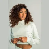 STRIX Sweter damski z wysokim kołnierzem Essential moon grey - Rozmiar: L | Kolor: Szary | Waga: 0,47 g · záber 3
