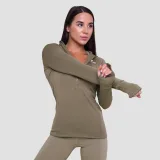 GymBeam Women‘s Pulse 1/2 Zip Running Sweatshirt Vetiver - Rozmiar: M | Kolor: Zielony | Waga: 0,25 g | Opakowanie: 45 · záber 4
