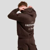 GymBeam Unstoppable Hoodie Brown - Rozmiar: XXL | Kolor: Brązowy | Waga: 0,87 g · záber 5