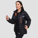 GymBeam Women‘s Puffer Jacket Black/Orange - Rozmiar: S | Kolor: Czarny | Waga: 0,47 g | Opakowanie: 20 · záber 4