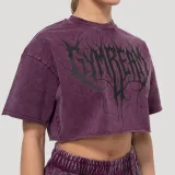 GymBeam Women‘s Abyss Cropped T-shirt Raisin - Rozmiar: L | Kolor: Fioletowy | Waga: 0,1593 g | Opakowanie: 118 · záber 2