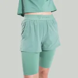 STRIX Women‘s ULTRA 2in1 Shorts Agave - Rozmiar: M | Kolor: Zielony | Waga: 0,174 g · záber 2