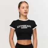 GymBeam Women‘s Varsity T-Shirt Black - Rozmiar: L | Kolor: Czarny | Waga: 0,135 g | Opakowanie: 142 · záber 1