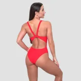 GymBeam Women‘s Sports Swimsuit Red - Rozmiar: XL | Kolor: Czerwony | Waga: 0,176 g · záber 3