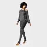 SQUATWOLF Women‘s T-shirt Batwing Top Black Marl · záber 5