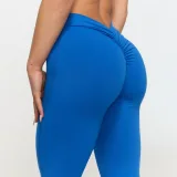 GymBeam Women‘s Fierce V-back Pants Blue - Rozmiar: XXL | Kolor: Niebieski | Waga: 0,282 g | Opakowanie: 76 · záber 4