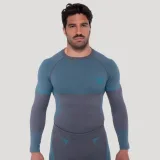 GymBeam OG1 Seamless Longsleeve Grey/Blue - Rozmiar: L | Kolor: Szary | Waga: 0,3 g | Opakowanie: 70 · záber 1