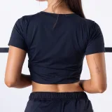 LABELLAMAFIA Top Damski Gold Details CropTop Black · záber 3