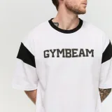 GymBeam Premium Heavyweight Varsity T-Shirt - Rozmiar: S | Kolor: Biały | Waga: 0,5912 g | Opakowanie: 23 · záber 4