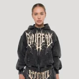GymBeam Women‘s Abyss Hoodie Charcoal - Rozmiar: XL | Kolor: Czarny | Waga: 0,75 g | Opakowanie: 26 · záber 1