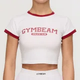 GymBeam Women‘s Varsity T-Shirt White - Rozmiar: L | Kolor: Biały | Waga: 0,135 g | Opakowanie: 142 · záber 3
