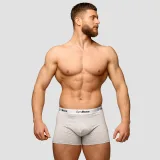GymBeam Męskie bokserki Essentials 3-pak Grey - Rozmiar: M | Kolor: Szary | Waga: 0,23 g | Opakowanie: 72 · záber 4