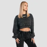 GymBeam Women‘s Aura Cropped Sweatshirt Washed Black - Rozmiar: XS | Kolor: Czarny | Waga: 0,36 g | Opakowanie: 36 · záber 3