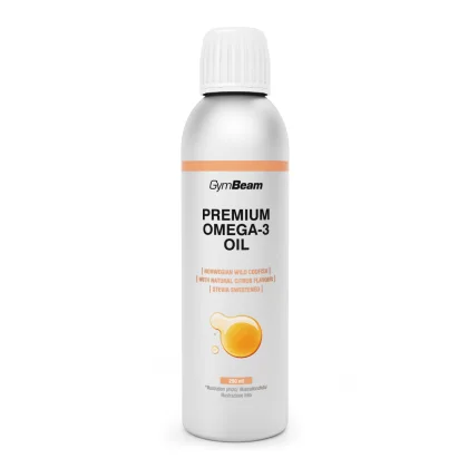GymBeam Ulei de pește lichid premium Omega 3 cu aromă de citrice