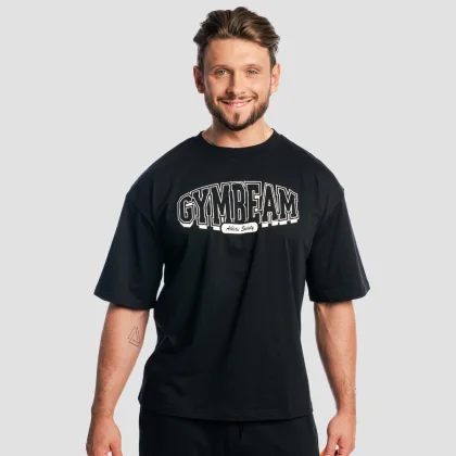 GymBeam Tricou Boxy Athletic Society Black - GymBeam