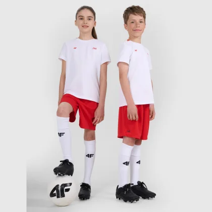 Športové tričko detské 4F JUNIOR x Robert Lewandowski - biele