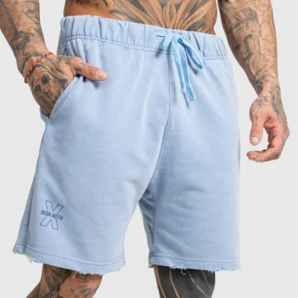 Pantaloni scurți Iron Aesthetics X Washed, albaștrii