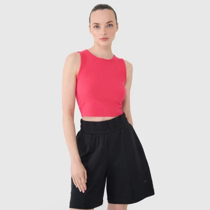 Dámsky pletený crop top - ružový