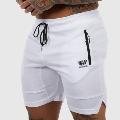 Șorturi sport Iron Aesthetics Lightning, albe