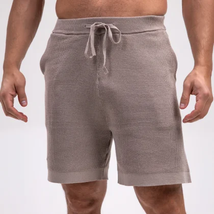 Pantaloni scurți din pâslă bărbați Iron Aesthetics Vibe, bej