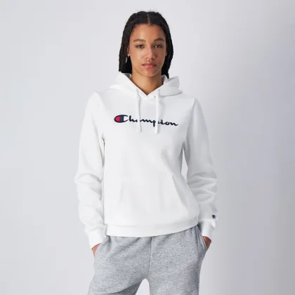 Champion Hanorac pentru femei Big Logo Slim Fit White