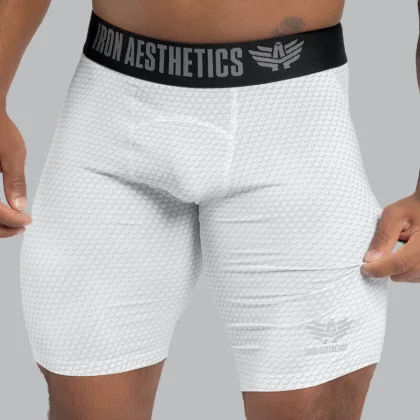 Șorturi funcționale Iron Aesthetics Evolution, albe