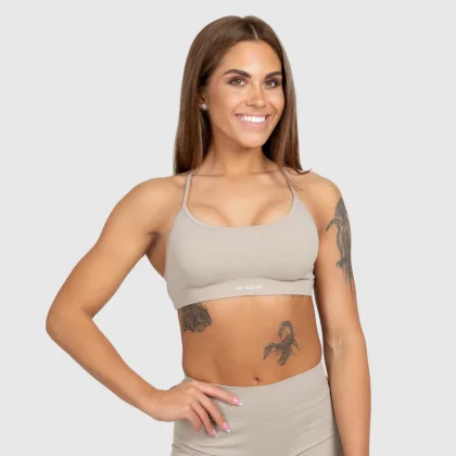 Bustieră sportivă Iron Aesthetics Shape, bej