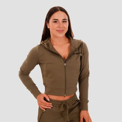 GymBeam Hanorac pentru femei Zip-up TRN Olive