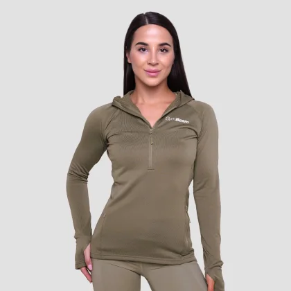 GymBeam Hanorac de alergare pentru femei 1/2 Zip Pulse Vetiver