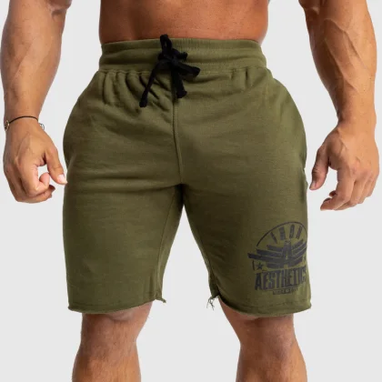 Pantaloni scurți de trening pentru bărbați Iron Aesthetics Force, verde armată