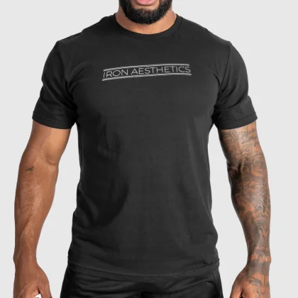 Tricou fitness pentru bărbați Iron Aesthetics Glam, negru