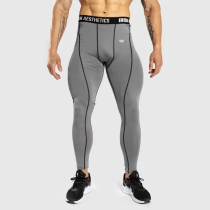 Colanți sport pentru bărbați Iron Aesthetics Dry Cool, gri