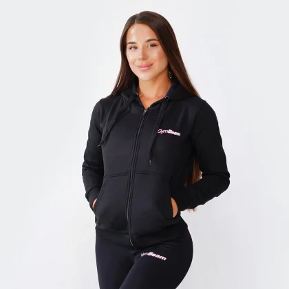 GymBeam Hanorac pentru femei Zipper Hoodie Black