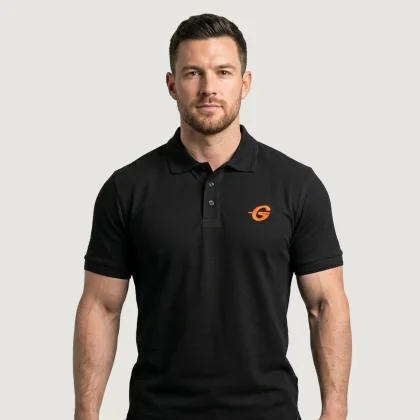 GymBeam Tricou polo Black