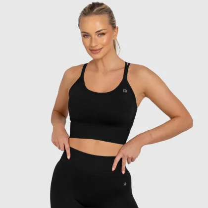 Bustiera sport damă Iron Aesthetics Ultimate, neagră