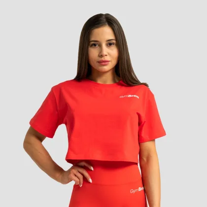 GymBeam Tricou pentru femei Cropped Limitless Hot Red