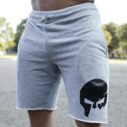 Pantaloni scurți de trening pentru bărbați Iron Aesthetics Skull, gri