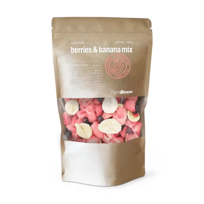 GymBeam Amestec de fructe de pădure și banane liofilizate