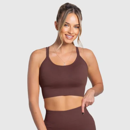 Bustieră sport damă Iron Aesthetics Ultimate, maro