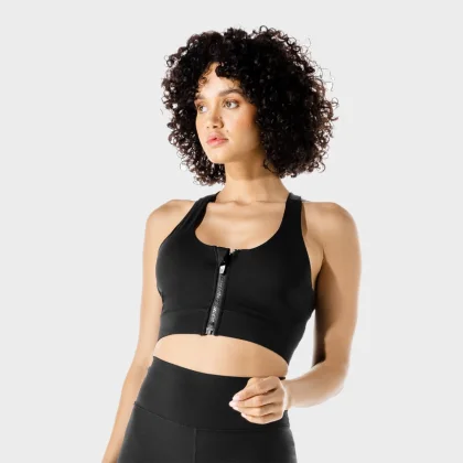 SQUATWOLF Sutien sport Zip Up Black