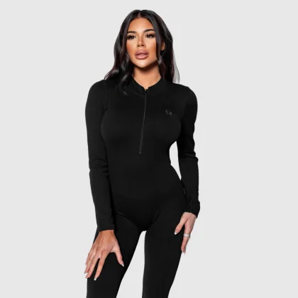 Șalopetă cu nervuri femei Iron Aesthetics Rib Lady, neagră