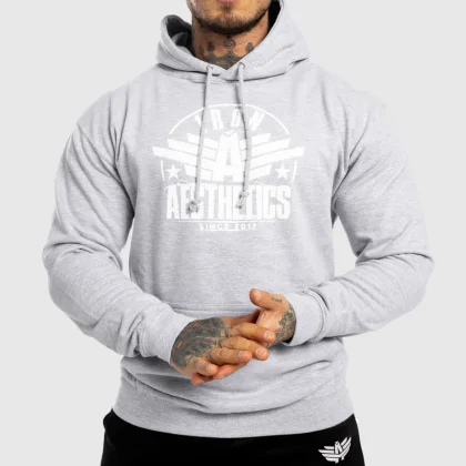 Hanorac fitness fără fermoar Iron Aesthetics Force, gri