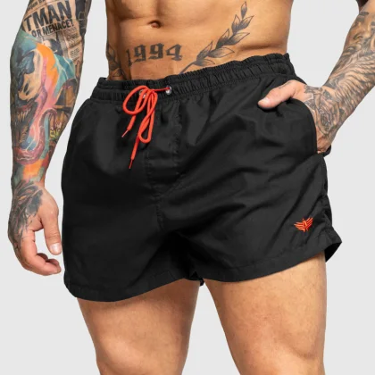 Șorturi baie pentru bărbați Iron Aesthetics Beach Mode, negre