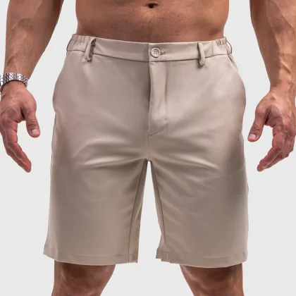 Pantaloni scurți bărbați Iron Aesthetics Chino Flex, bej