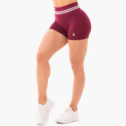 Ryderwear Pantaloni scurți pentru femei Freestyle High Waisted Burgundy