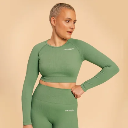 BeastPink Tricou pentru femei Hyper Crop-Top Olivine