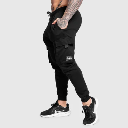 Pantaloni de trening bărbați Iron Aesthetics Cargo Joggers, negri